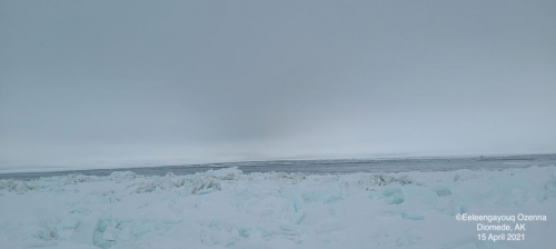 Sea ice and weather coniditions at Diomede later in the week - view 2.