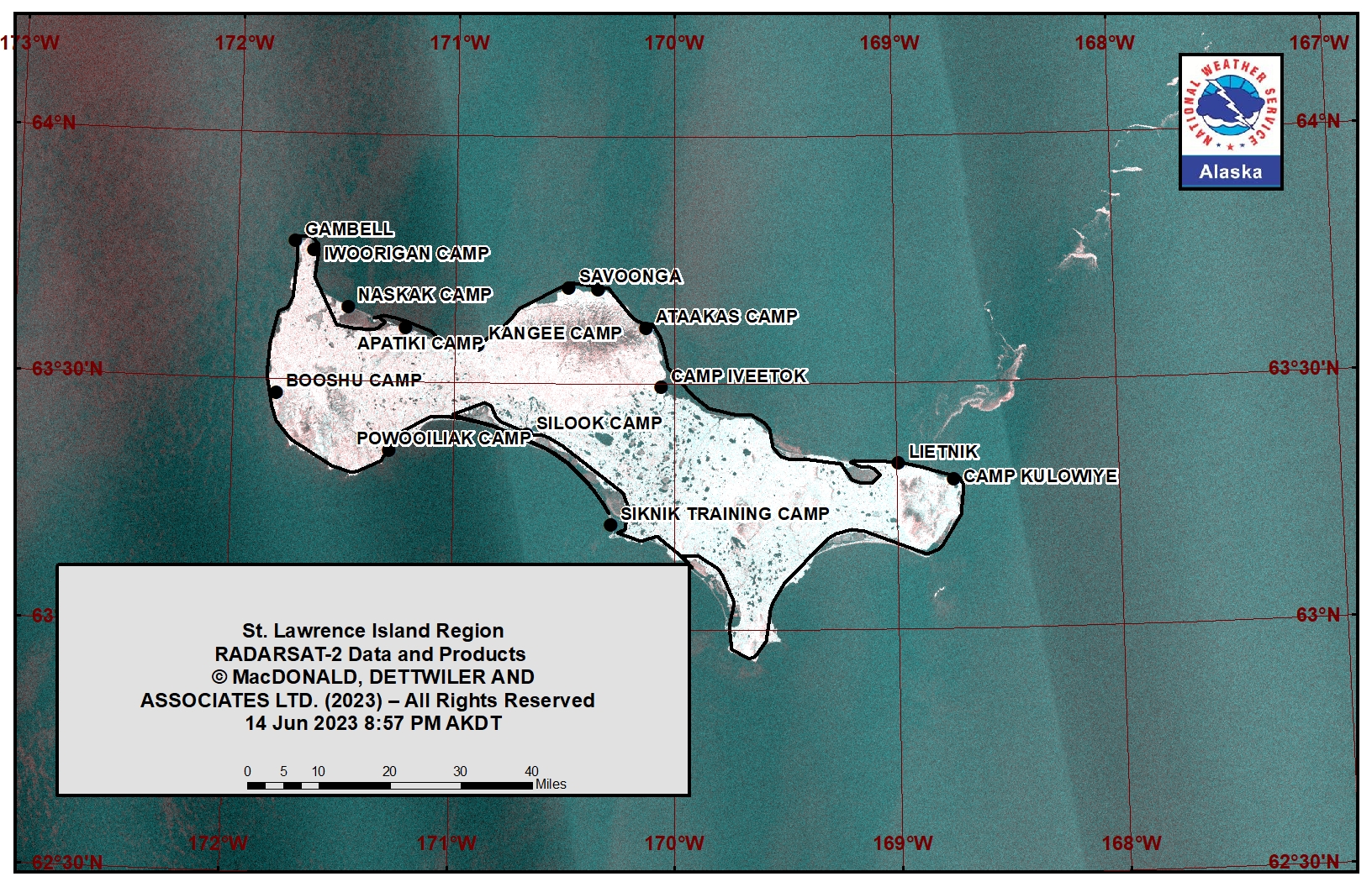 St. Lawrence Island Area Satellite Image