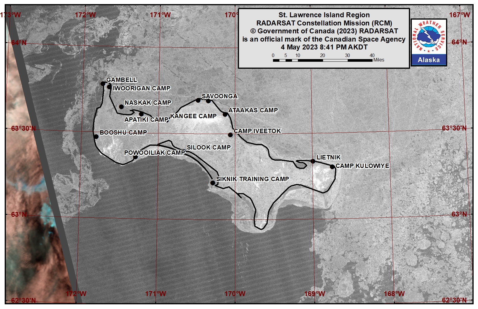 St. Lawrence Island Area Satellite Image