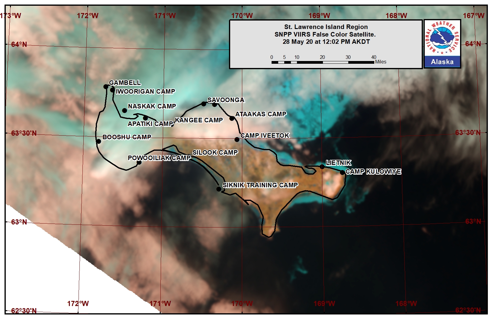 St. Lawrence Island satellite image