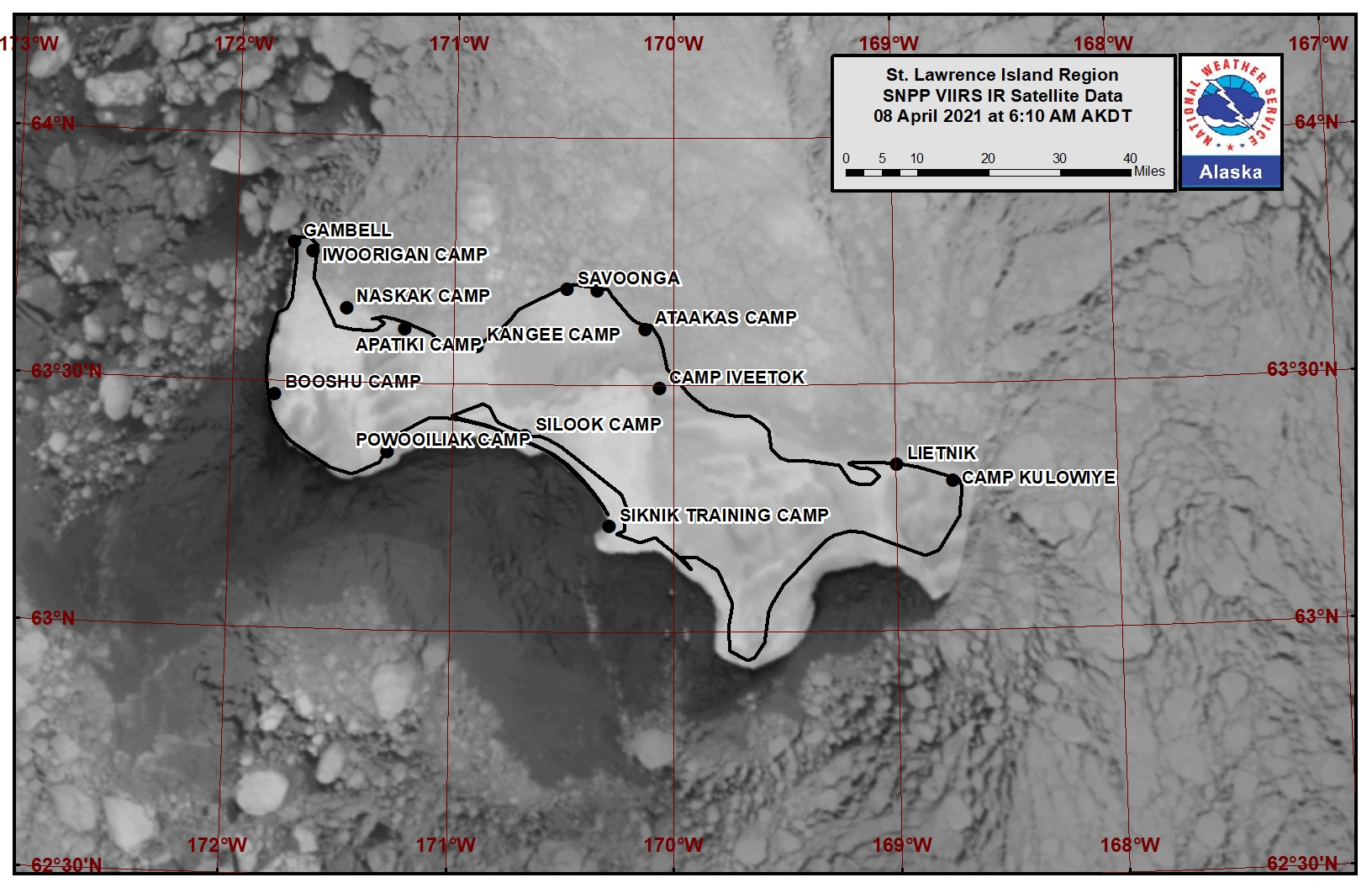 St. Lawerence Island satellite image