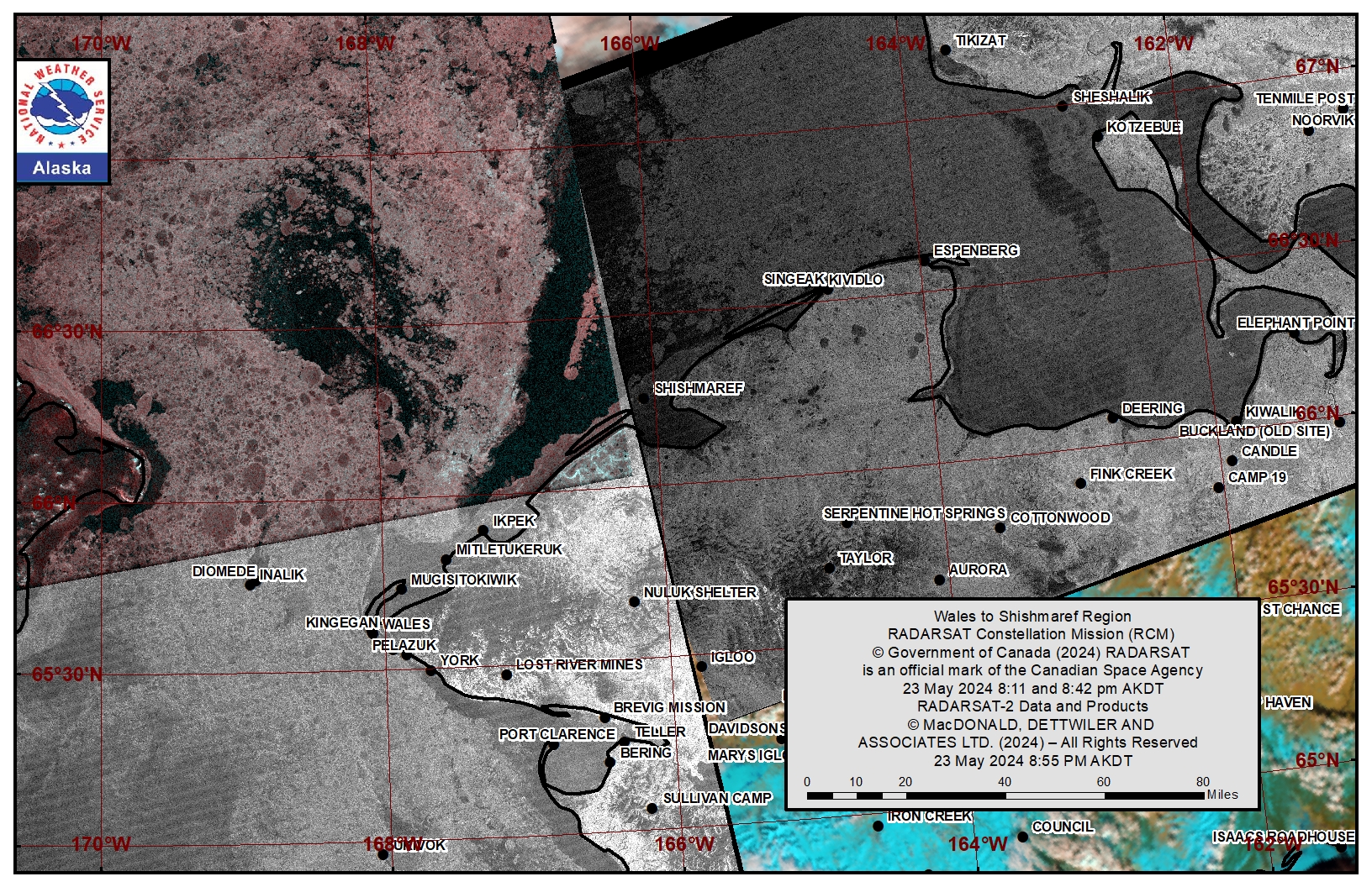 NWS Wales to Shishmaref Area Satellite Image