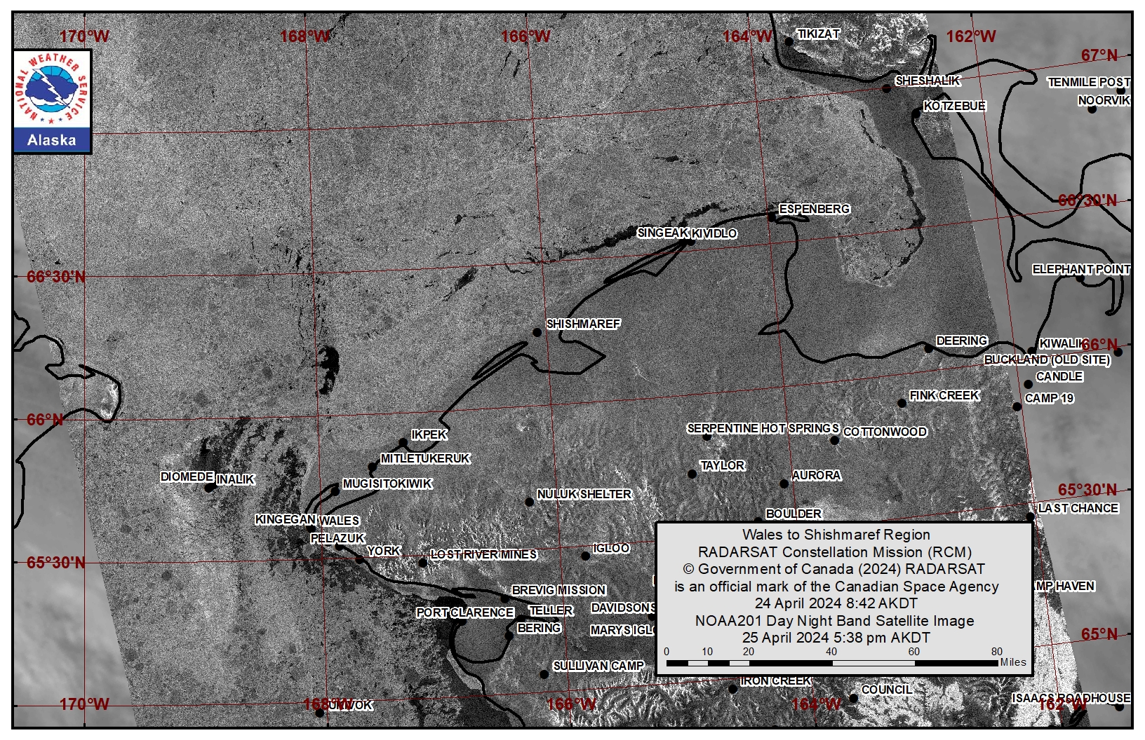 NWS Wales to Shishmaref Satellite Image