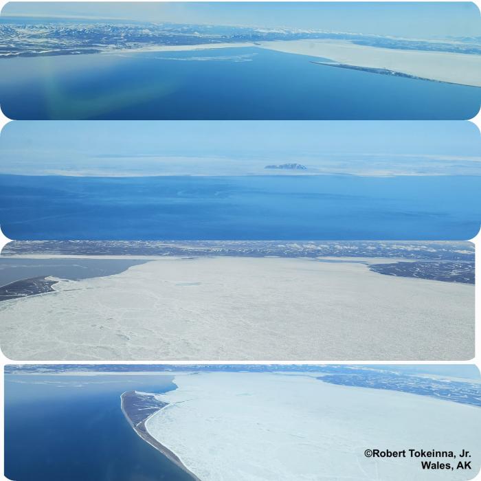 Weather and sea-ice conditions near Wales. Photos courtesy of Robert Tokeinna, Jr.