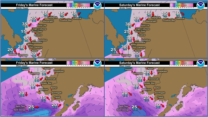 Friday and Saturday regional wind forecast.