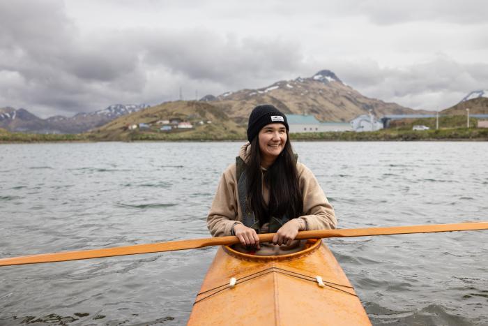 Shayla Alamax̂ Shaishnikoff in a Kayak